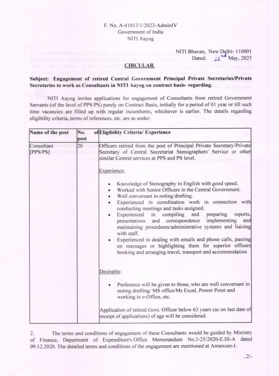 NITI Aayog Recruitment 2025