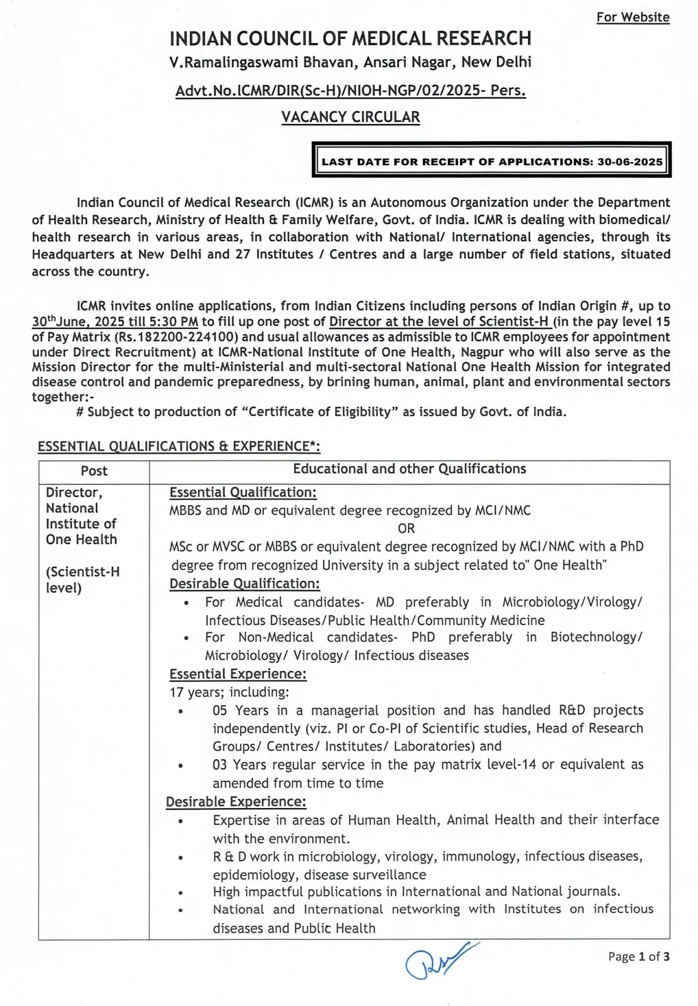 ICMR Bharti 2025: An official advertisement has been published for the recruitment of vacant posts in the Indian Council of Medical Research. Applications are invited from interested candidates who want to get a job in this department. This is a great opportunity to get a job in the Indian Council of Medical Research department. Interested and eligible candidates should apply for this recruitment immediately. Detailed information and pdf of the recruitment are provided below. Before applying, read the pdf carefully and apply.